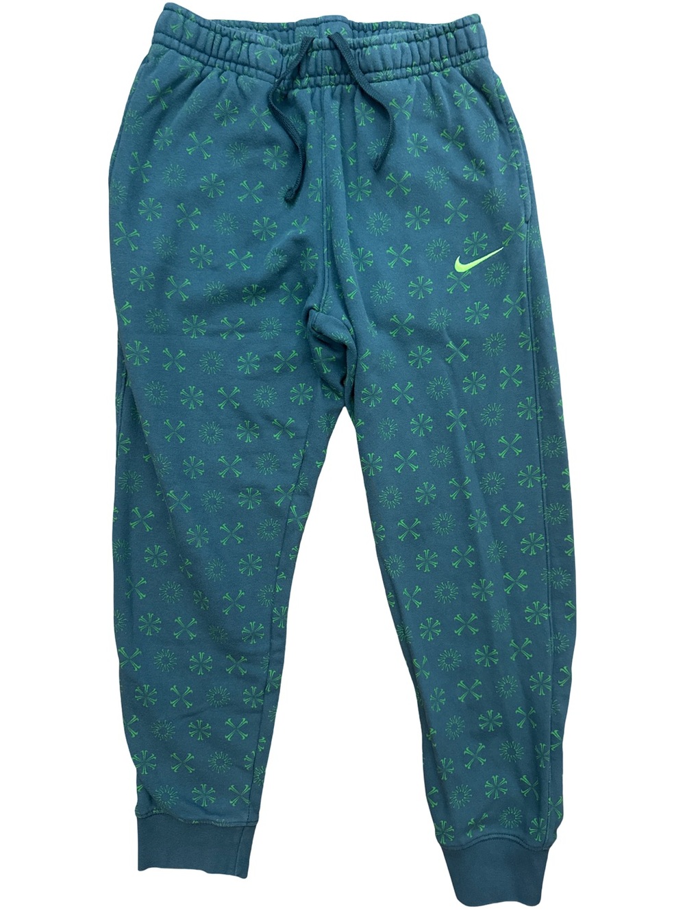 Nike Jogger Style Geometric Women’s Sweat Pants Size Small Swoosh Logo Green